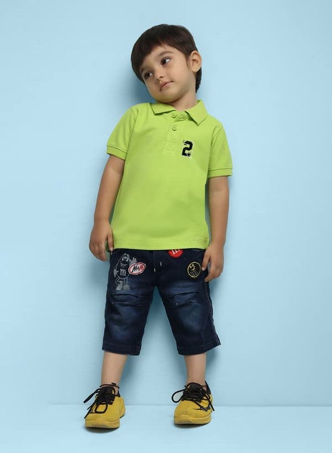Nusyl Number Two Printed Lime Green Infants Polo T-Shirt - NUICPTH0173 - Image 3