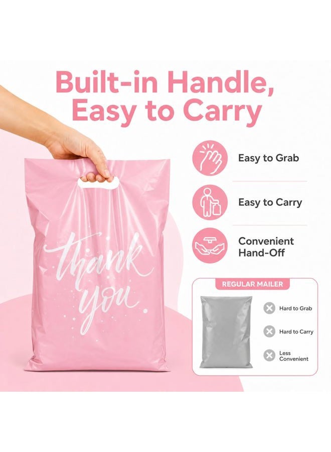 Metronic Colorful Poly Mailers 10x13 100 Pcs | Upgrade Design Shipping Bags with Handle | Plastic Mailing Packaging Bags for Small Business and Clothes | Thick Package Bags Christmas Poly Mailers Pink - Image 4