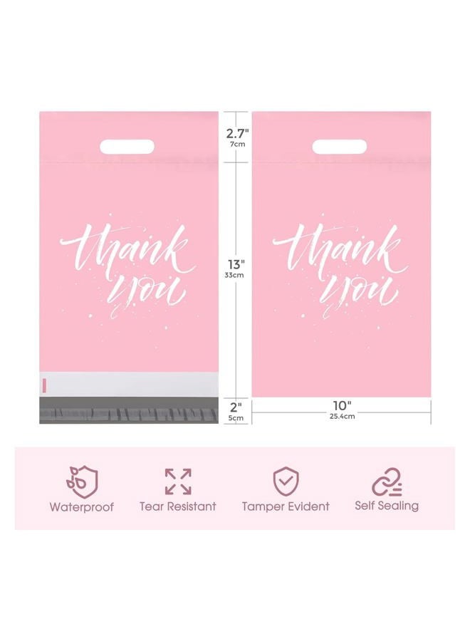 Metronic Colorful Poly Mailers 10x13 100 Pcs | Upgrade Design Shipping Bags with Handle | Plastic Mailing Packaging Bags for Small Business and Clothes | Thick Package Bags Christmas Poly Mailers Pink - Image 2