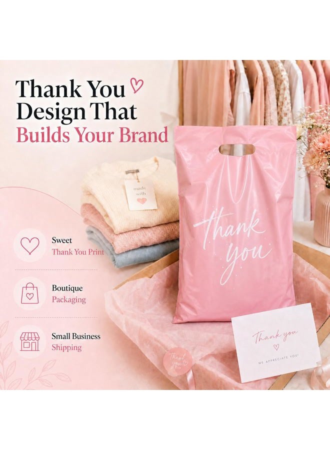 Metronic Colorful Poly Mailers 10x13 100 Pcs | Upgrade Design Shipping Bags with Handle | Plastic Mailing Packaging Bags for Small Business and Clothes | Thick Package Bags Christmas Poly Mailers Pink - Image 5