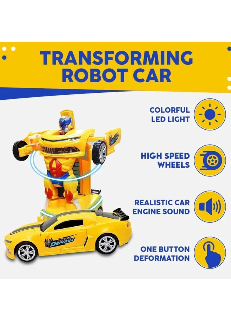 MAGIC VAULT Deform Robot Car Toy for Kids – 2-in-1 Transforming Car with Bump & Go Action, Flashing 3D Lights & Sound – Automatic Robot Vehicle Toy for Boys & Girls – Battery Operated (Multi-Color) - Image 3