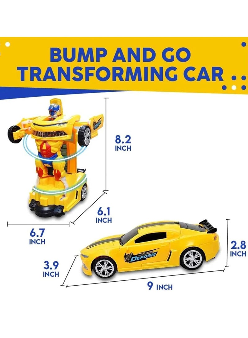 MAGIC VAULT Deform Robot Car Toy for Kids – 2-in-1 Transforming Car with Bump & Go Action, Flashing 3D Lights & Sound – Automatic Robot Vehicle Toy for Boys & Girls – Battery Operated (Multi-Color) - Image 2