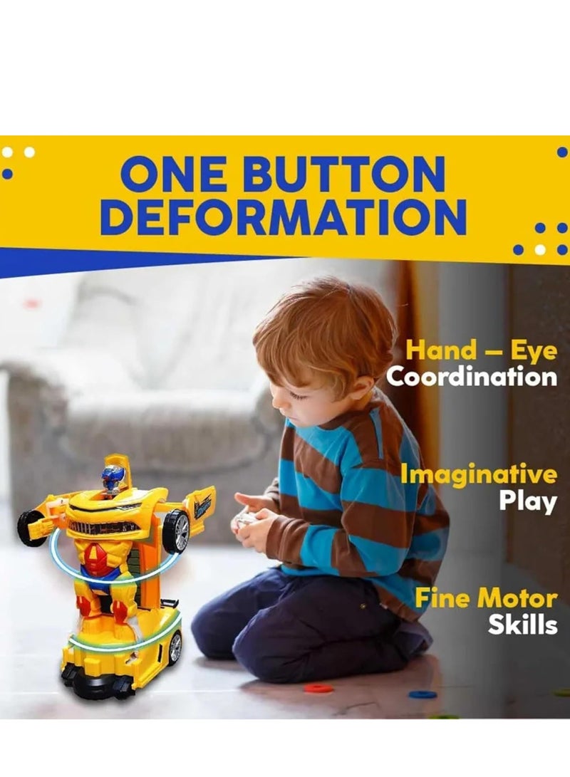 MAGIC VAULT Deform Robot Car Toy for Kids – 2-in-1 Transforming Car with Bump & Go Action, Flashing 3D Lights & Sound – Automatic Robot Vehicle Toy for Boys & Girls – Battery Operated (Multi-Color) - Image 4