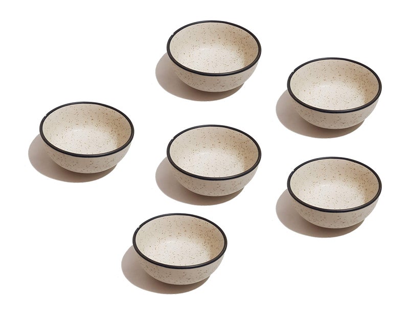 Pure Source India Small Ceramic Bowl Handcrafted/Decorative Bowls for Home and Kitchen, Set of 6 Pieces (3.5 Inch Diameter, 1.5 Inch Height, Dotted White) - Image 5