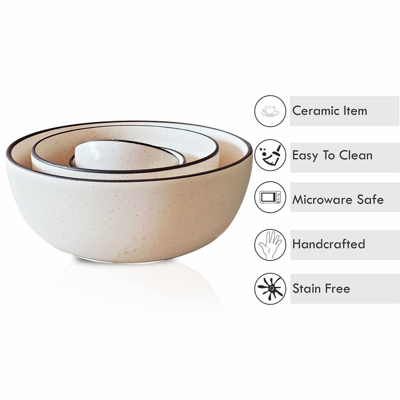 Pure Source India Small Ceramic Bowl Handcrafted/Decorative Bowls for Home and Kitchen, Set of 6 Pieces (3.5 Inch Diameter, 1.5 Inch Height, Dotted White) - Image 4