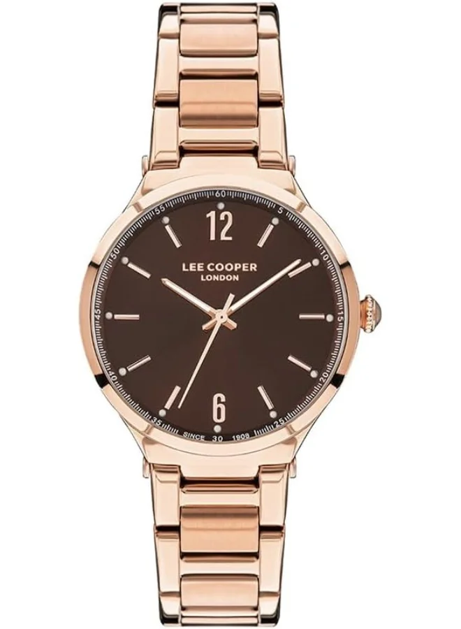 Lee Cooper Lee Cooper Women's Quartz Movement Watch, Analog Display and Metal Strap - LC07440.460, Rose Gold