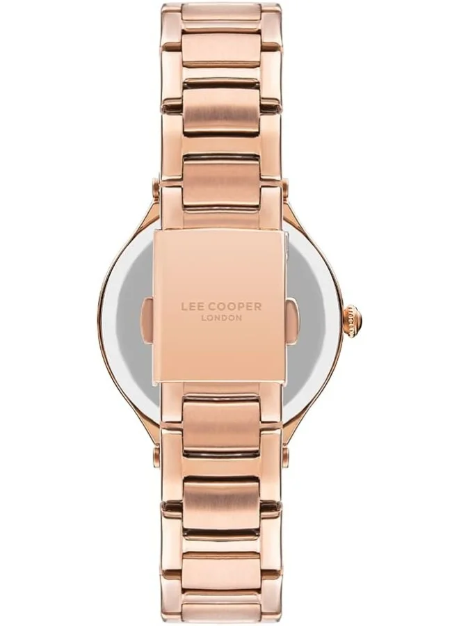 Lee Cooper Lee Cooper Women's Quartz Movement Watch, Analog Display and Metal Strap - LC07440.460, Rose Gold