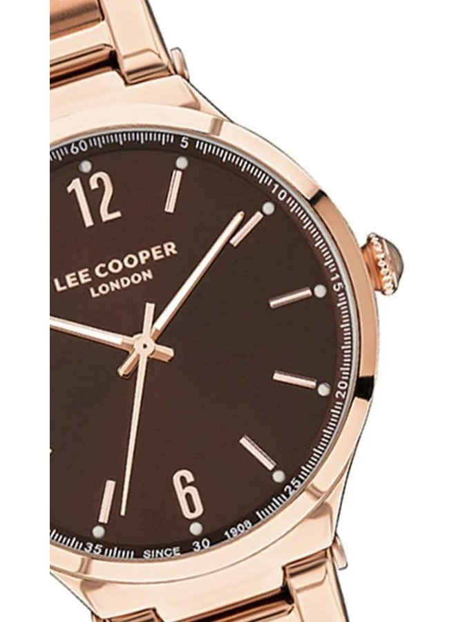 Lee Cooper Lee Cooper Women's Quartz Movement Watch, Analog Display and Metal Strap - LC07440.460, Rose Gold