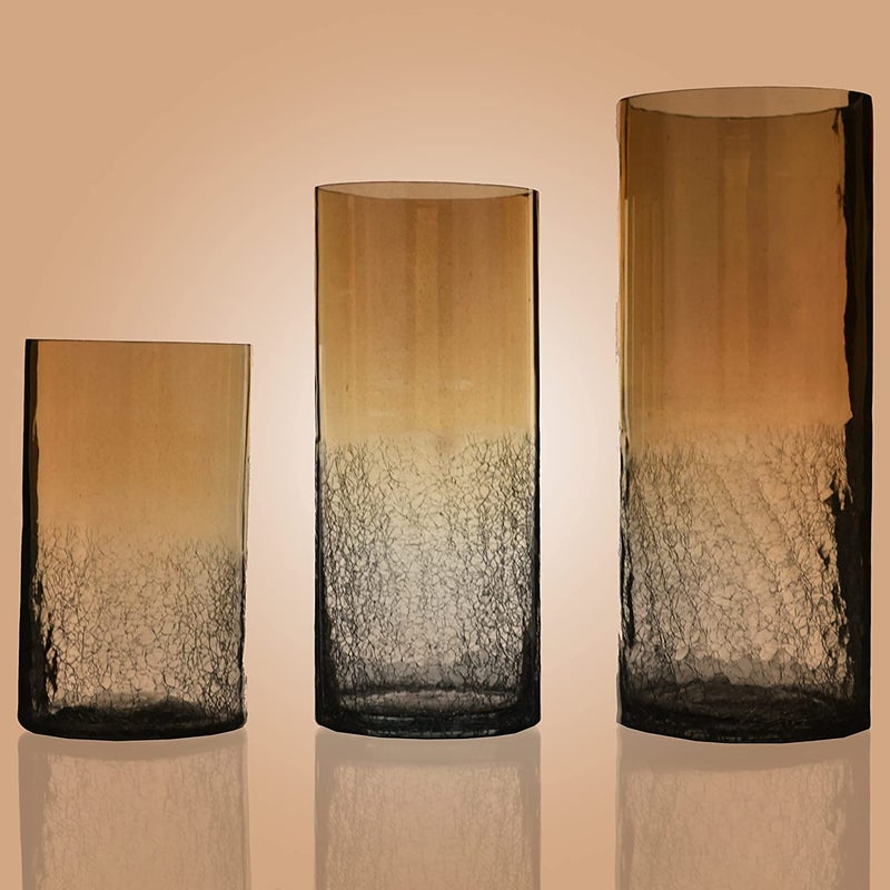 DECENT GLASS Crackle Luster Flower Vase Crackle Luster Style 8 - Image 2