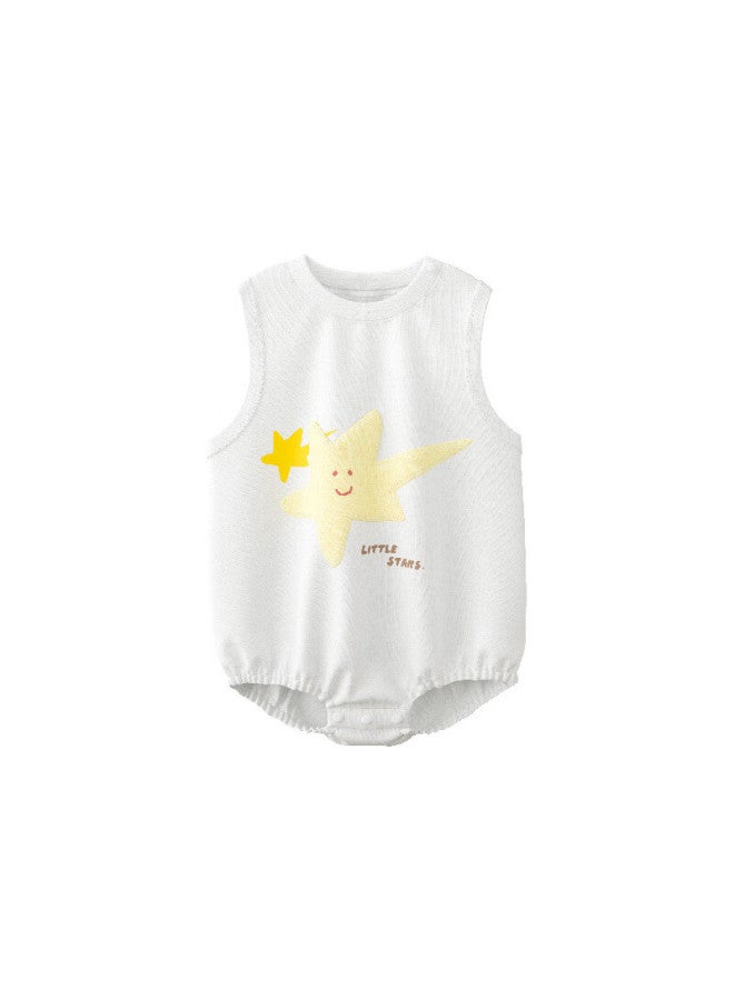 Papapapa Summer New Baby Pure Cotton Romper Boys And Girls Baby Fun Printed Crawling Suit Khaki 80Cm - Image 4