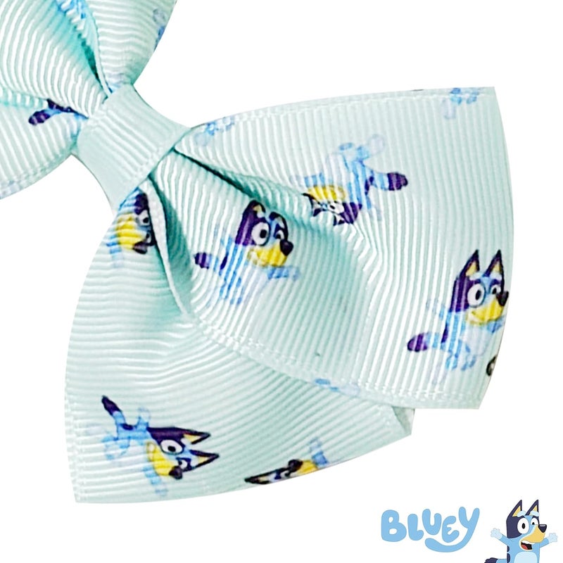 Luv Her Bluey Kids Hair Bows Hair Accessories Gift Set Bluey Hair Bow 7 Pcs 4 Inch Bow Bundle HairBows for Girls Different Bluey print on each clip Alligator Clip Ages 3 - Image 3