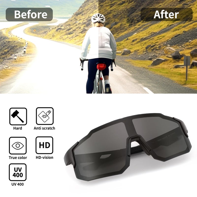 FEISEDY Sports Sunglasses Mens Women Baseball Biking Cycling Sunglasses for Teens UV400 Protection B2388 - Image 4