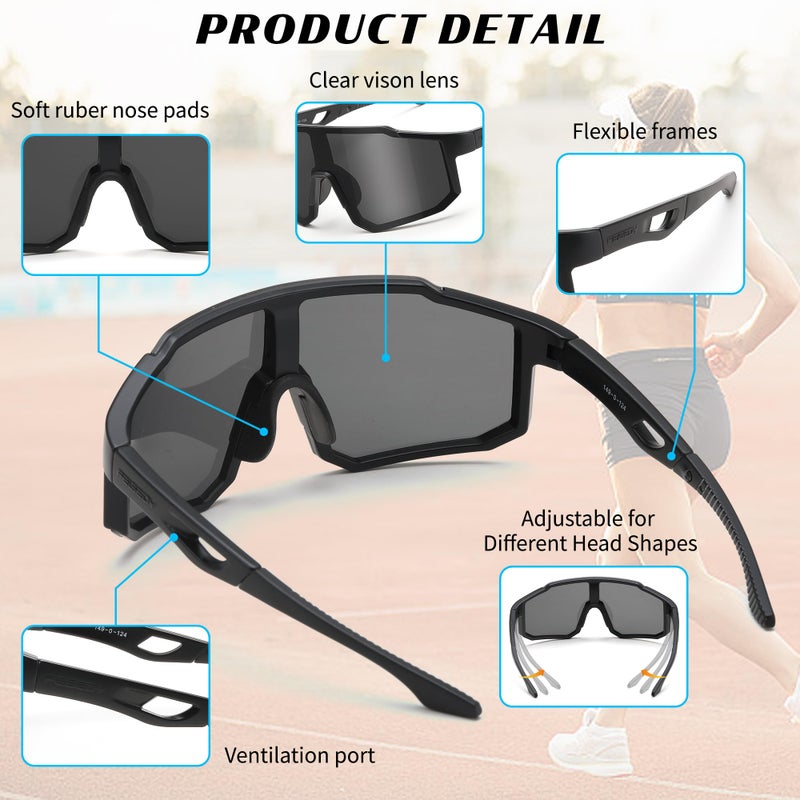 FEISEDY Sports Sunglasses Mens Women Baseball Biking Cycling Sunglasses for Teens UV400 Protection B2388 - Image 3