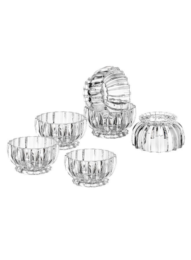 إيليجانت طقم 12 زبدية زجاج مع أرجل للمكسرات و الحلى و متعددة الاستخدام - Image 4