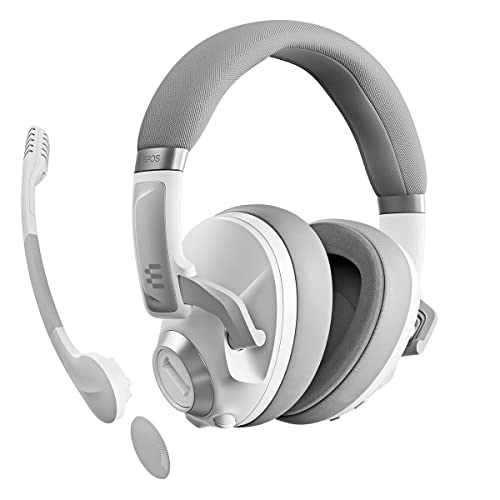 EPOS Gaming H3Pro Hybrid Gaming Headset - PC Headphones with Microphone - Noise-Cancellation, Adjustable, Smart Button Audio Mixing, Bluetooth, Gaming Suite, Surround Sound - (Ghost White) - Image 4