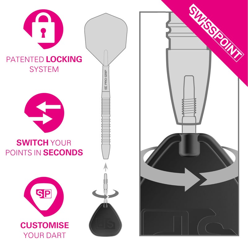 Target نقاط سهام TARGET Darts Swiss Point Storm (فضي، 35 مم) مجموعة 3 قطع من النصائح – تغيير نقطة السهم، ملحقات سهام احترافية، نقاط سهام حديدية قابلة للتبديل - Image 5