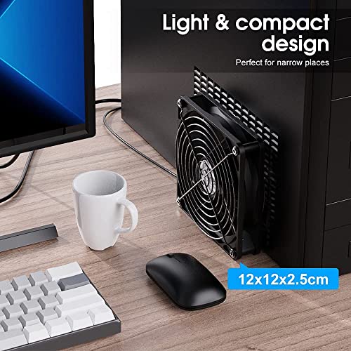 ELUTENG 120mm Fan With 3 Speed 5V USB Powered Case Fan 1500PRM Gaming PC Portable Cooling Suitable for Tablet TV Receiver Router DVR Play Station Xbox Computer and More - Image 3