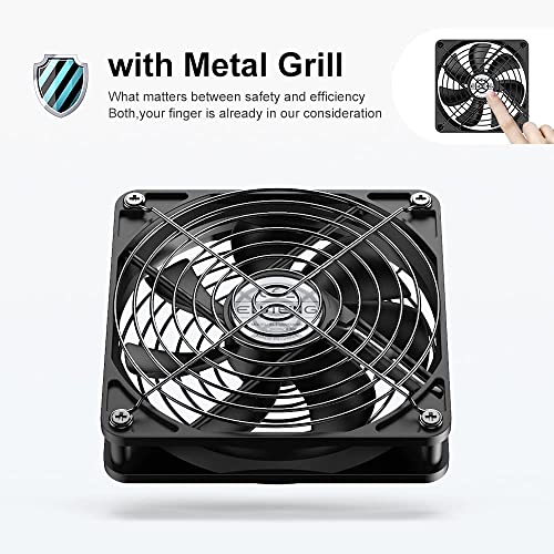 ELUTENG 120mm Fan With 3 Speed 5V USB Powered Case Fan 1500PRM Gaming PC Portable Cooling Suitable for Tablet TV Receiver Router DVR Play Station Xbox Computer and More - Image 5
