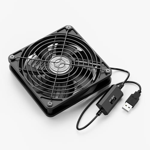 ELUTENG 120mm Fan With 3 Speed 5V USB Powered Case Fan 1500PRM Gaming PC Portable Cooling Suitable for Tablet TV Receiver Router DVR Play Station Xbox Computer and More - Image 1
