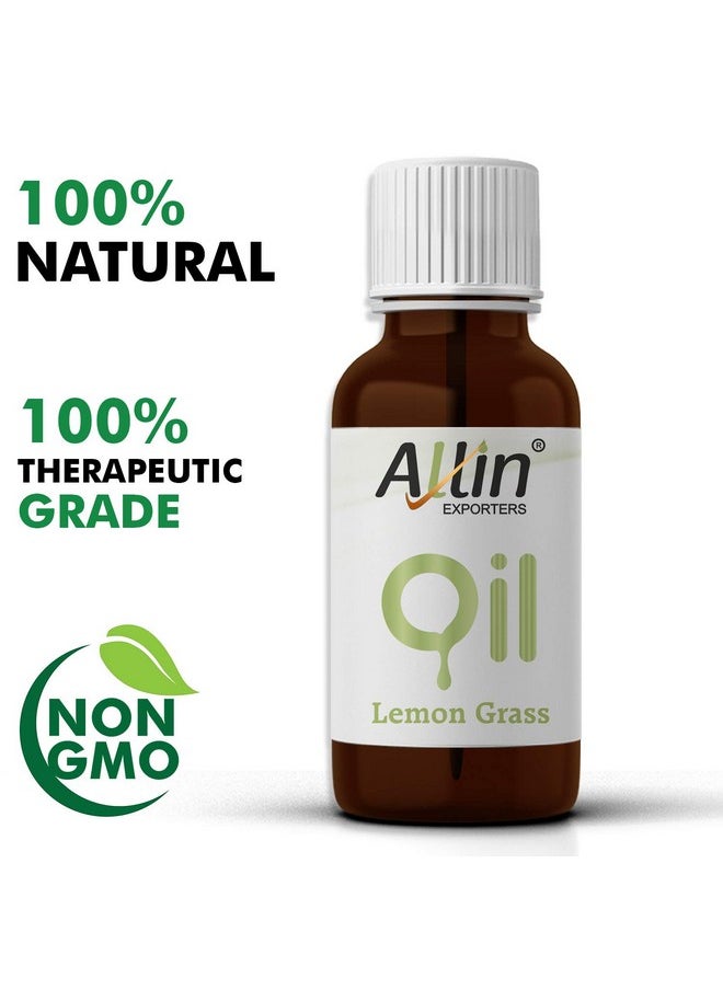 Allin Exporters Lemon Grass Essential Oil 100% Natural, Pure & Therapeutic Grade For Skin, Face, Hair & Aromatherapy Diffuser Ideal For Making Bath Soap & Candles (30 Ml)  - Image 3