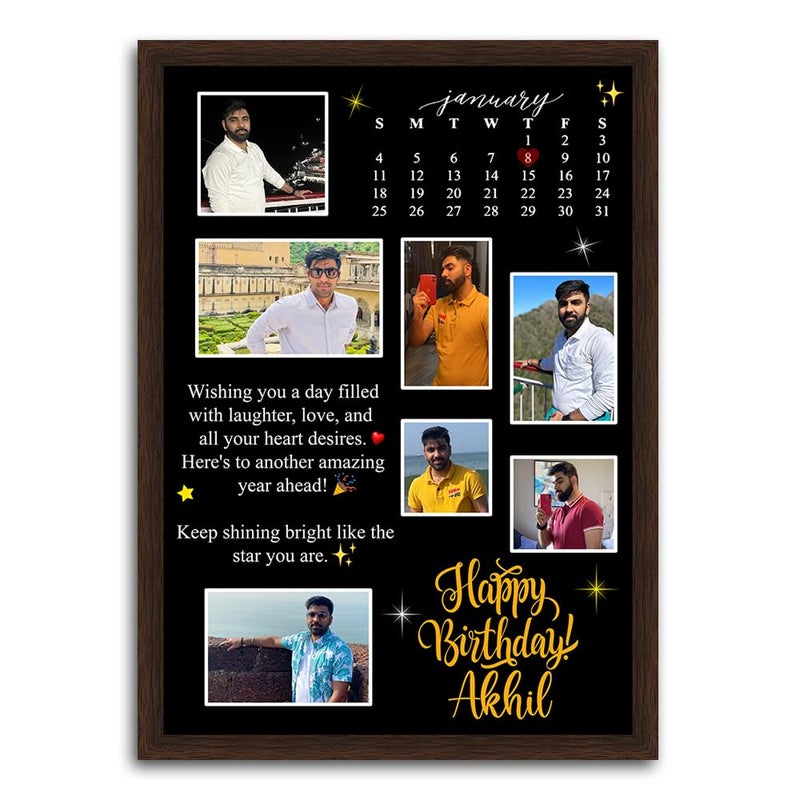 Loyalove Gifting Loyalove Customized Photo Frame for Birthday Special Personalized Collage Gifts 125 x 9 inch 7 Pictures - Image 1