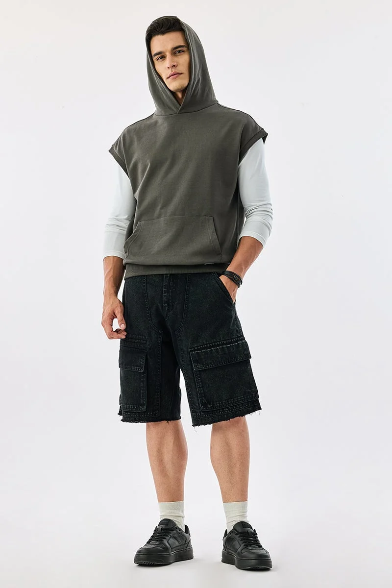 سنيتش Oversized Sleeveless Core Lab Hoodie