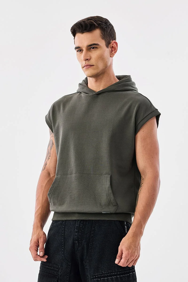 سنيتش Oversized Sleeveless Core Lab Hoodie