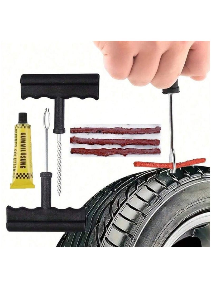 Tire Patch Kit - Tire Patch Set, Tire Repair Kit, Wheel Repair Kit, Tire Repair Set, Tire Patch Tools, Patch Kit with Patches, Tire Plug Repair Kit, Tool Kit with Tire Nail Removal Tool and Tire Patching Tool, Wheel Repair Patch. - Image 1