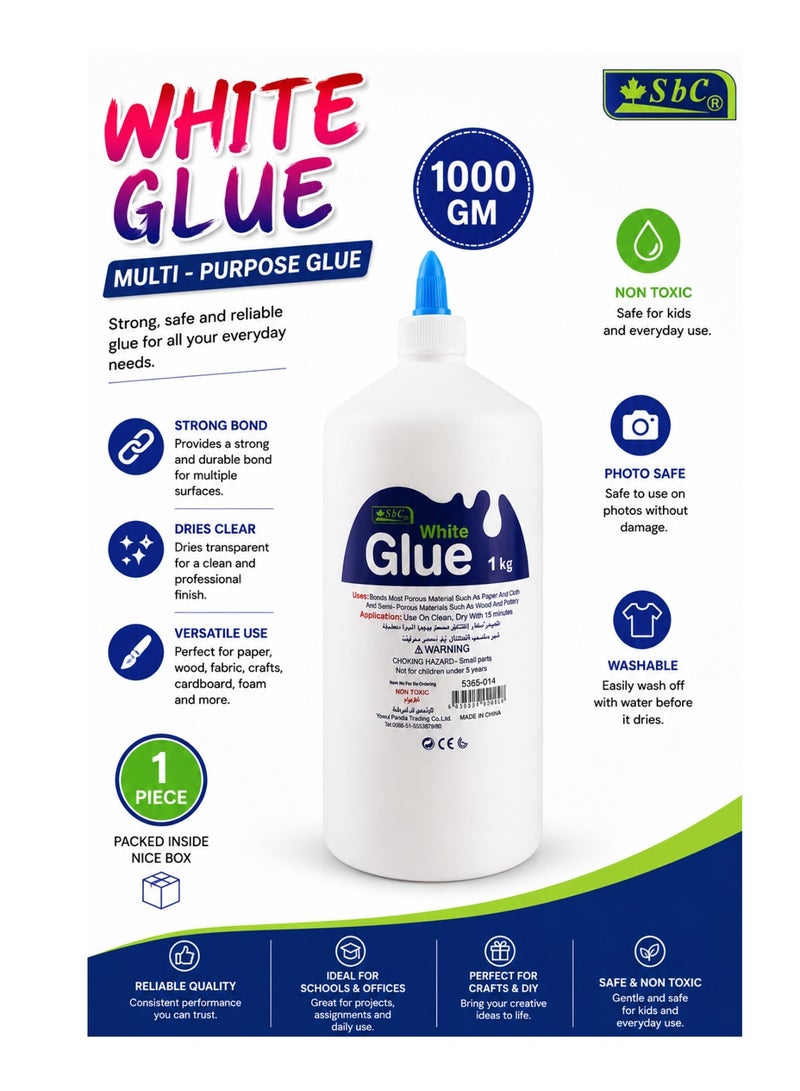 SBC 1-Piece Multi Purpose White Glue 1 Kg Content - Image 1