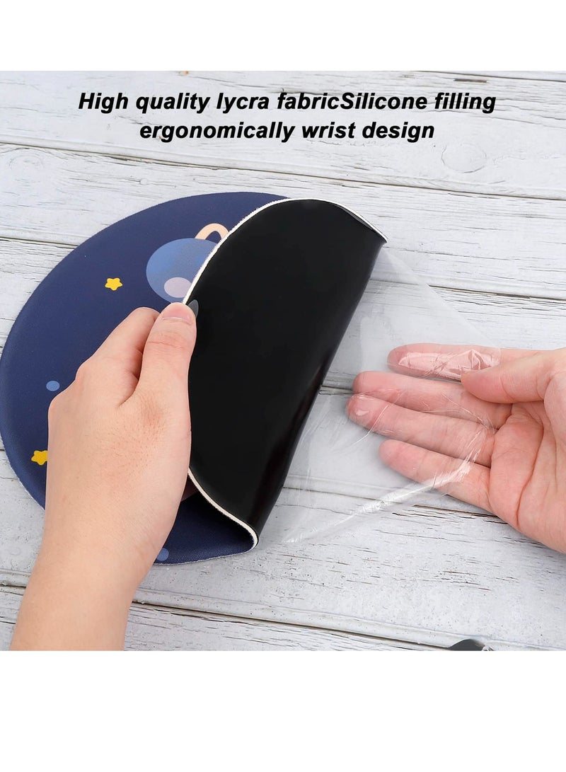 SYOSI وسادة ماوس مريحة مع دعم جل للمعصم وسادة ماوس مريحة بسطح ناعم لمسند المعصم قاعدة من البولي يوريثان غير قابلة للانزلاق لتخفيف الآلام وسادة ماوس مكتب للكمبيوتر المحمول والمكتب والمنزل - Image 4