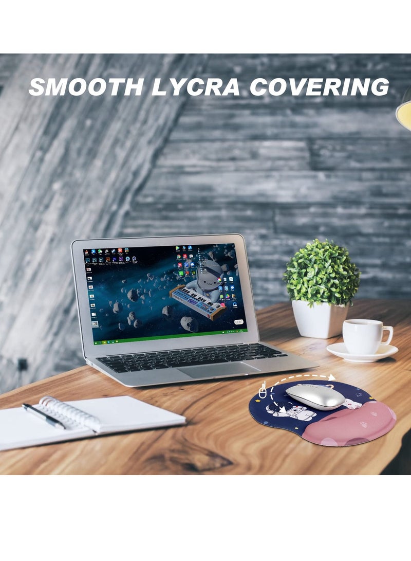 SYOSI وسادة ماوس مريحة مع دعم جل للمعصم وسادة ماوس مريحة بسطح ناعم لمسند المعصم قاعدة من البولي يوريثان غير قابلة للانزلاق لتخفيف الآلام وسادة ماوس مكتب للكمبيوتر المحمول والمكتب والمنزل - Image 3