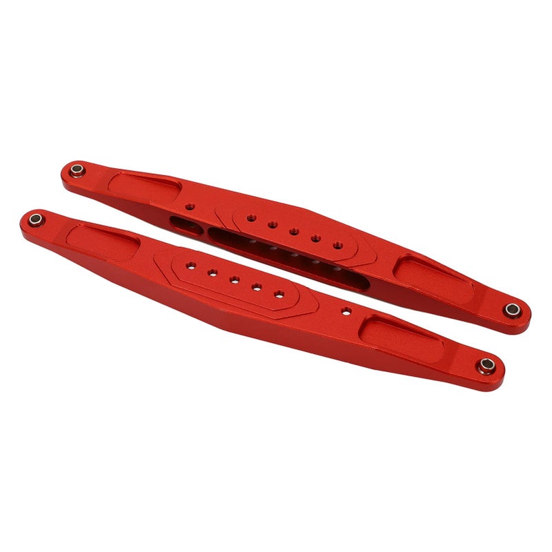 Red RC Rear Lower Trailing Arm 2PCS Aluminum Alloy 163x18mm High Strength Lightweight Upgrade - Image 2