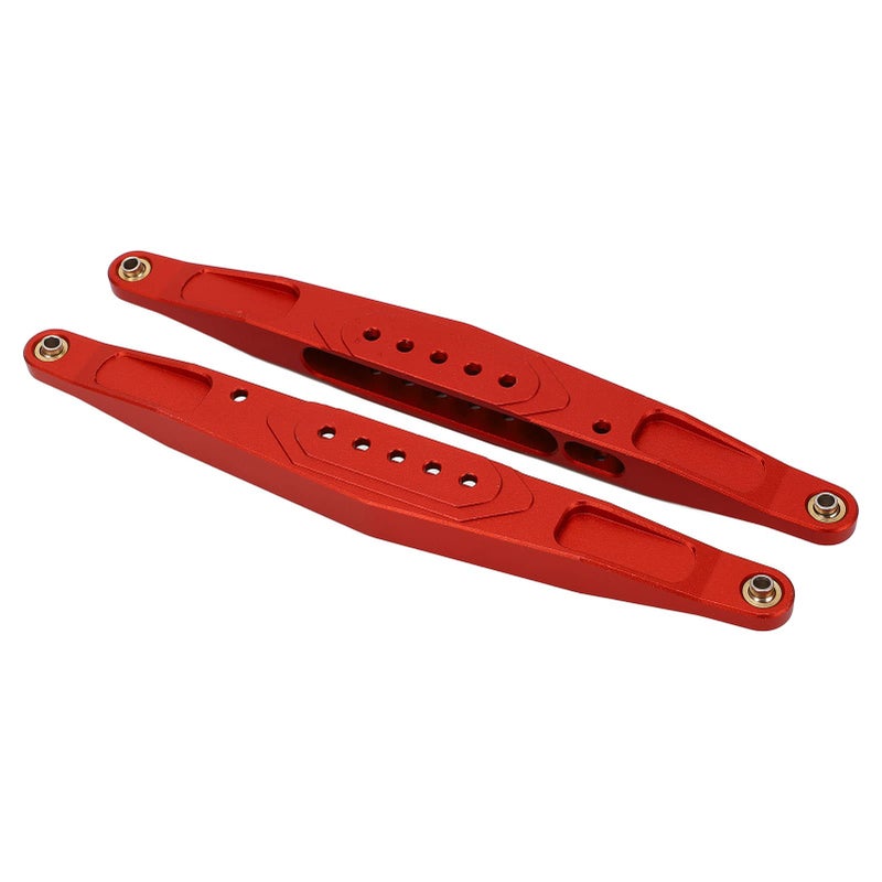 Red RC Rear Lower Trailing Arm 2PCS Aluminum Alloy 163x18mm High Strength Lightweight Upgrade - Image 3