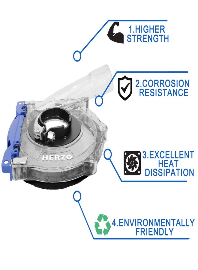 HERZO Dust Shroud for 5 inch and 4-1/2 inch Angle Grinder, Universal Surface Grinding Shroud,Transparent Polycarbonate - Image 4