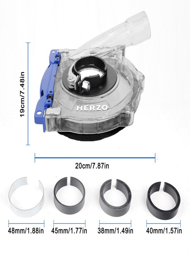 HERZO Dust Shroud for 5 inch and 4-1/2 inch Angle Grinder, Universal Surface Grinding Shroud,Transparent Polycarbonate - Image 2