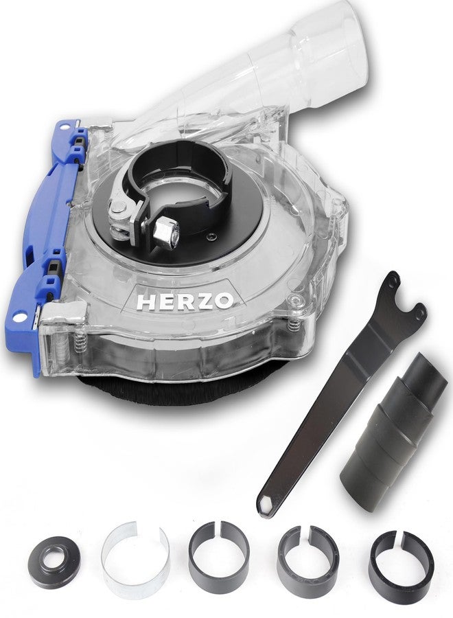 HERZO Dust Shroud for 5 inch and 4-1/2 inch Angle Grinder, Universal Surface Grinding Shroud,Transparent Polycarbonate - Image 1