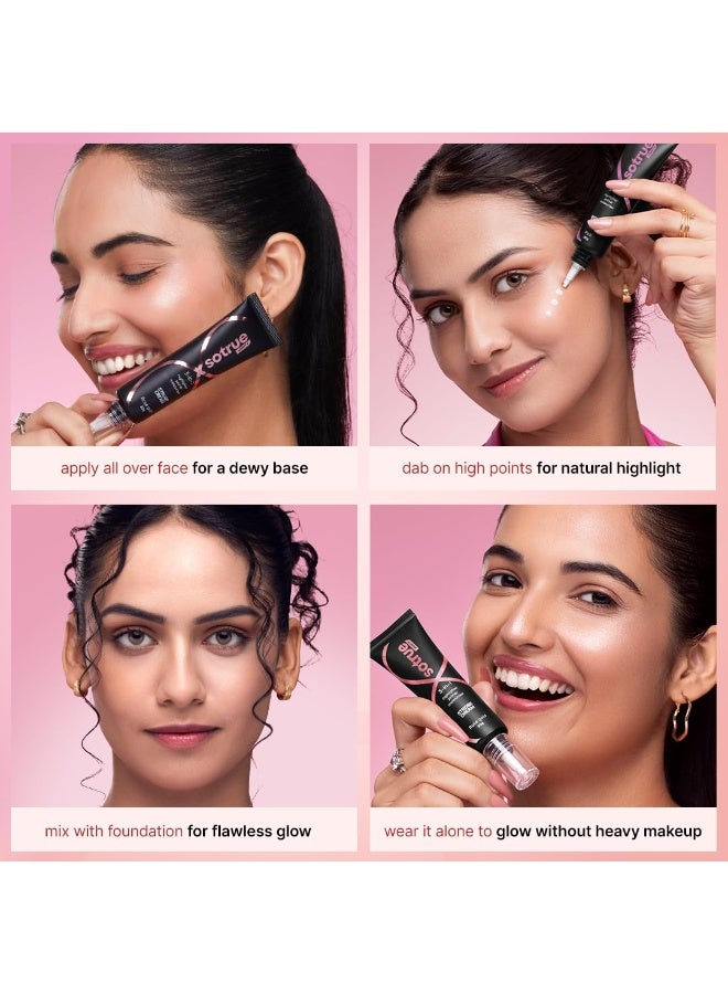 So True Sotrue Strobe Cream Combo Pack of 2, Rose Gold and Pink - 30gm Each | Primer + Highlighter + Moisturizer | Intense Hydration | Flawless Radiant Dewy Skin | Illuminating & Glowing Makeup Base - Image 4