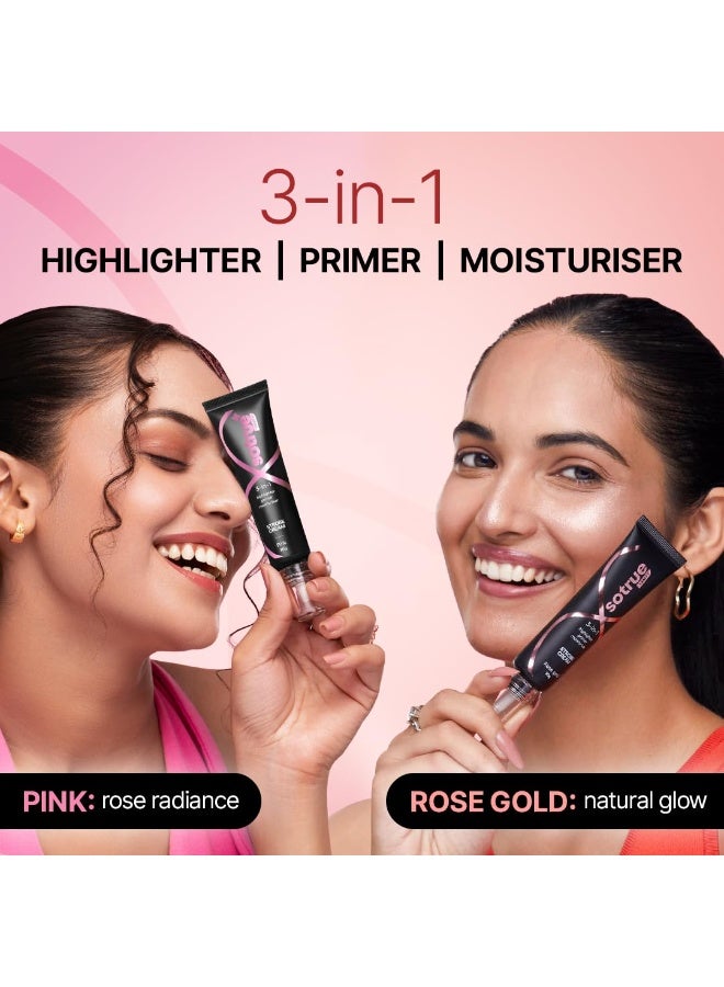 So True Sotrue Strobe Cream Combo Pack of 2, Rose Gold and Pink - 30gm Each | Primer + Highlighter + Moisturizer | Intense Hydration | Flawless Radiant Dewy Skin | Illuminating & Glowing Makeup Base - Image 2