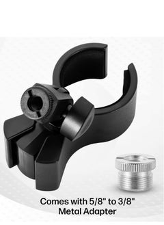 SYOSI 2 Pcs Upgraded Mic Clip Holder, Adjustable Microphone Holder for Microphones with Outer Diameter Between 32mm and 60mm, with 58" to 38" Screw Adapter  - Image 5