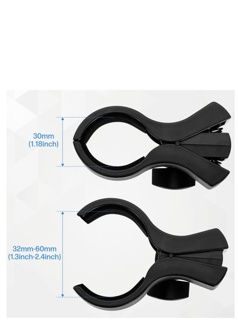 SYOSI - 2 Pcs Upgraded Mic Clip Holder, Adjustable Microphone Holder for Microphones with Outer Diameter Between 32mm and 60mm, with 58" to 38" Screw Adapter - Image 1