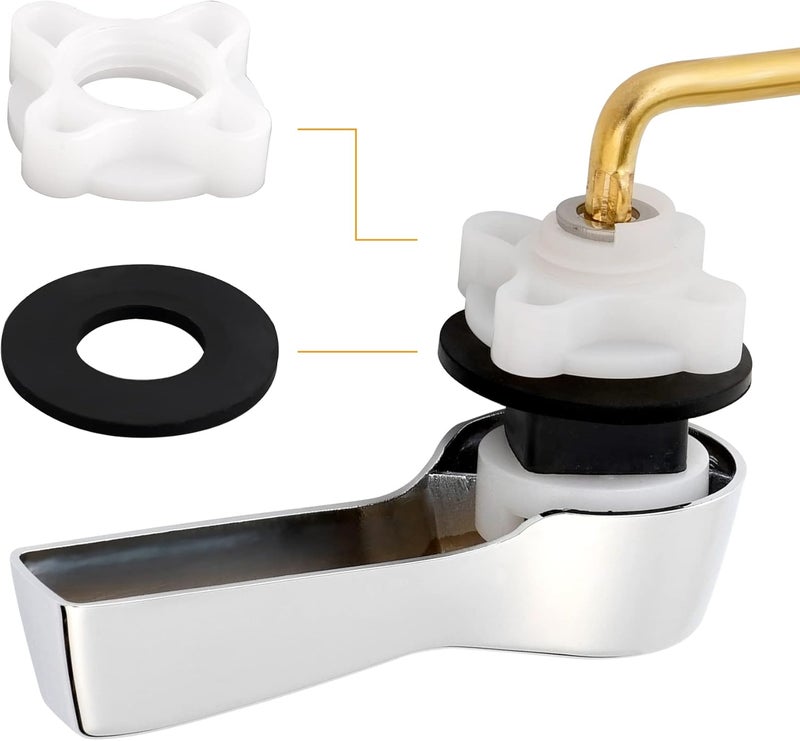 Hibbent Universal Metal Side Mount Toilet Handle Replacement Kit, Brass Toilet Flush Tank Lever with Stainless Steel Flapper Chains for Most Toilets, Chrome Finish - Image 5