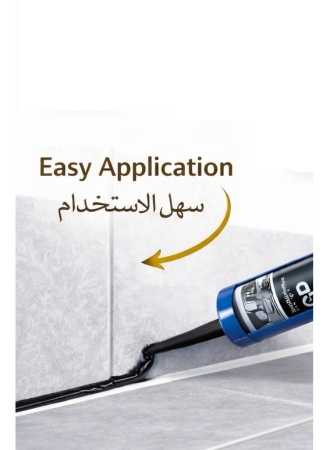 WACKER Hand Caulking Gun Heavy Duty Silicone Glue Gun 9 Inch With 3 Pieces Wacker Germany Silicone Sealant General Purpose GP Black 280 ml - Image 3