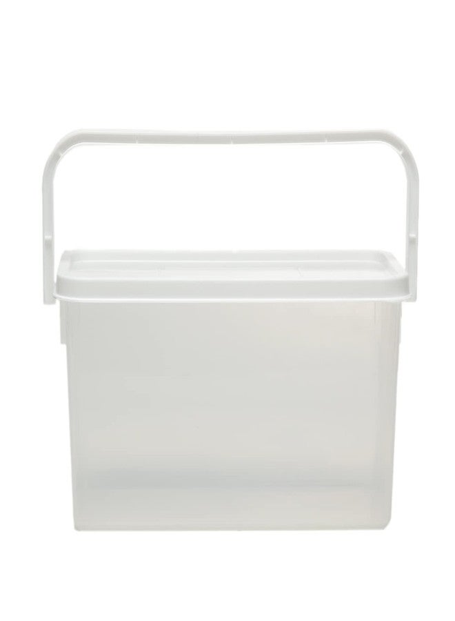 Gluman Polypropylene Pick N Carry Multipurpose Storage Box With Lid (3.3 Litre) | 100% Food Grade | Dishwasher Safe | Freezer Safe | Recyclable (White)(Pack of 2) - Image 2