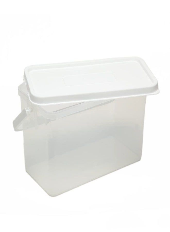 Gluman Polypropylene Pick N Carry Multipurpose Storage Box With Lid (3.3 Litre) | 100% Food Grade | Dishwasher Safe | Freezer Safe | Recyclable (White)(Pack of 2) - Image 4