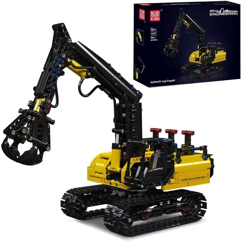 mould king 17077 Hydraulic Wood Grabber Truck Model Kits,Material Handlers Crane Building set,Gift Toy for Kids/Adult Collections Enthusiasts(866Pcs) - Image 1