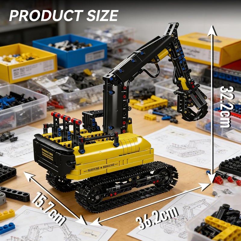 mould king 17077 Hydraulic Wood Grabber Truck Model Kits,Material Handlers Crane Building set,Gift Toy for Kids/Adult Collections Enthusiasts(866Pcs) - Image 4