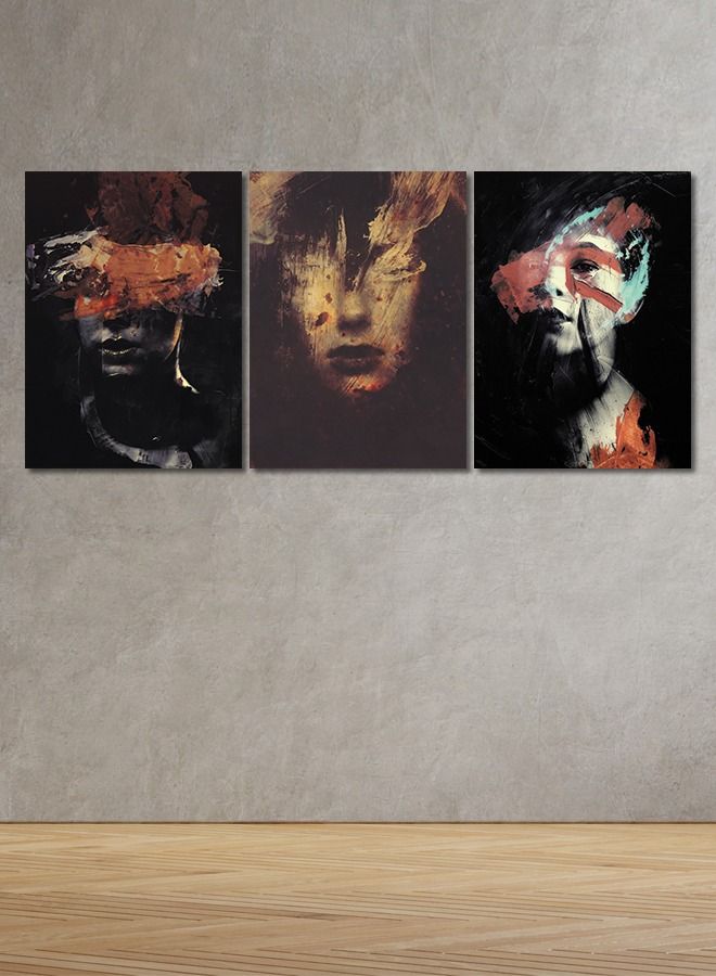 Marktna Decorative Wall Art Painting with a Women Design, 3 Pieces,Size 120x60cm - Image 1