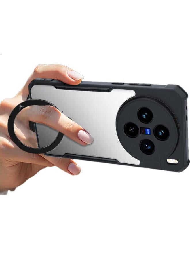 Xundd 360° Rotating Stand Case For Vivo X200 Pro, Airbag Shockproof Magnetic Absorption Protective Cover With Transparent Lens Full Body Silicone Phone Case For Men And Women - Image 3