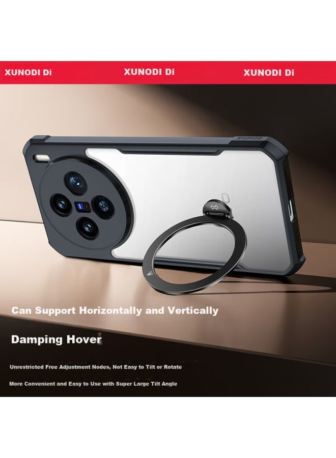 Xundd 360° Rotating Stand Case For Vivo X200 Pro, Airbag Shockproof Magnetic Absorption Protective Cover With Transparent Lens Full Body Silicone Phone Case For Men And Women - Image 1