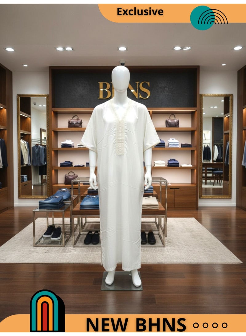 قميص رجالي ، ثوب نوم ، ثوب مغربي ، راحة مناسب هدايا رجالية فاخرة ثوب بيت رجالي للراحة قميص مغربي ، قميص صيفي رجالي ، قميص كم قصير ، ثوب سبعة رجالي مريحة هدايا للرجال - Image 4